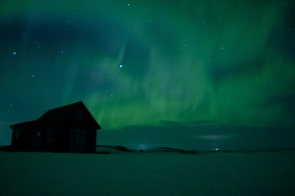 Polarlichter über unserem Airbnb
