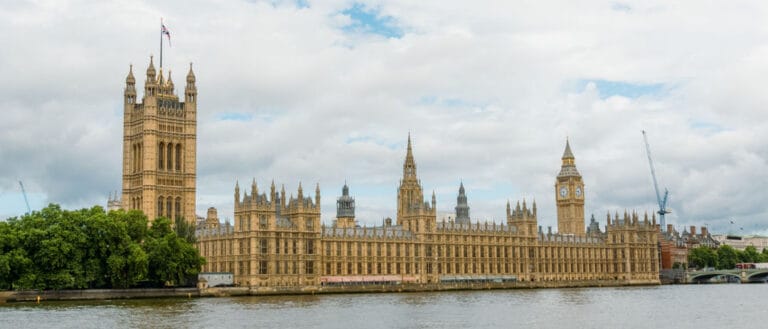 Westminster mit Big Ben, Westminster Palace, Themse