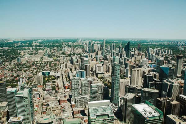 Blick auf die Stadt Toronto vom CN Tower